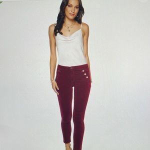 Ramy Brook - Helena Skinny High Rise Velvet - Wine color